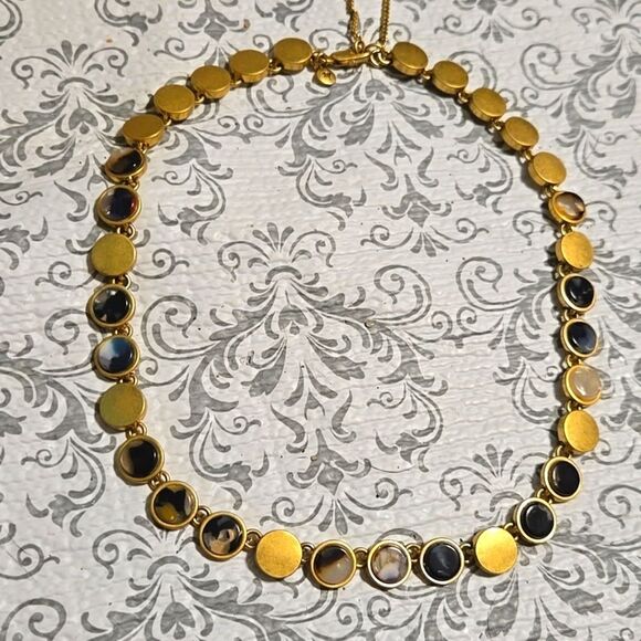 Madewell Brushed Gold Acetate Dot Coin MCM Mobwife Necklace - Picture 3 of 10